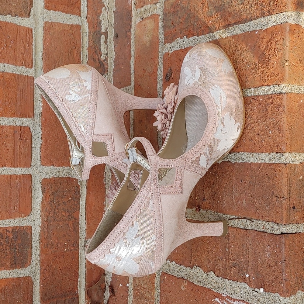 Ruby Shoo Yasmin Rose Gold Mary Jane 4" Heel Size 7 - Picture 3 of 10